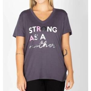 NEW WORDS COUNT strong as a mother tee in charcoal